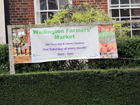 Il cartello che pubblicizza Wallington Farmers' Market